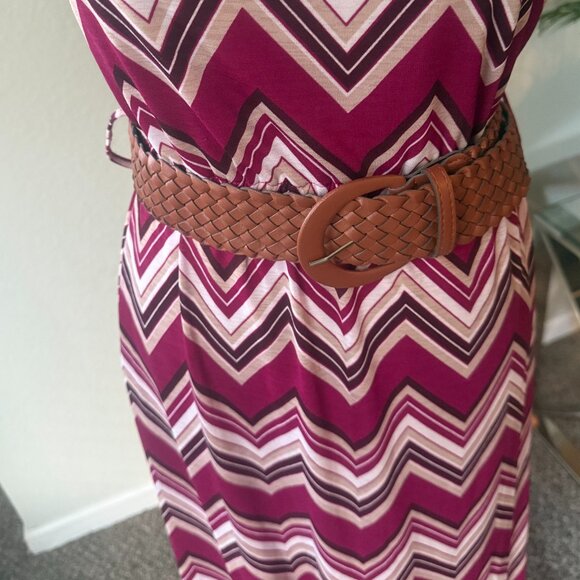 STELLA TWEED STRAPLESS CHEVRON PRINT MAXI DRESS - Picture 2 of 5